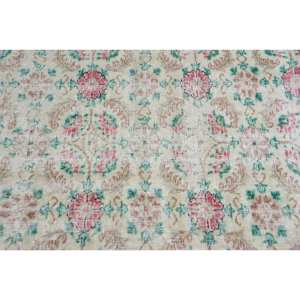 Alfombra turca clásica Beige verde Vintage 3,4X6,1 pies de látex de algas marinas de lana para el hogar, sala de estar, rectángulo de retazos para adolescentes - Product Image 5