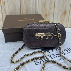 Sabyasachi Classic Casual Pearl Sequin Chains <b>Clutch</b> for Women From India-Soft Lightweight Eco-Friendly Durable Fashion - Product Image 1