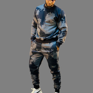 สเวตเตอร์ผ้าฝ้าย2ชิ้นสำหรับผู้ชาย, สำหรับออกกำลังกายกีฬาฤดูหนาววิ่งจ๊อกกิ้งลำลองไซส์ใหญ่ - Product Image 4