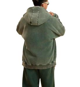 Trending Custom Rhinestone Sunfade Knitted Pullover Hoodie Winter Streetwear Casual <b>100</b>% Cotton Breathable Drop Shoulder Unisex - Product Image 6