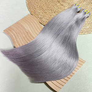 Thẳng grey tóc con người bó 100% Brazil Trinh Nữ tóc con người mở rộng Sliver màu xám tóc con người Weave bó - Product Image 4