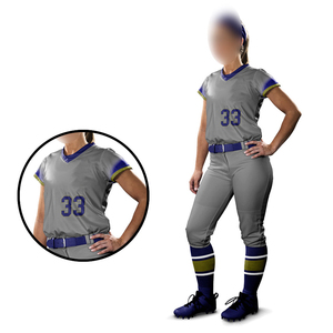 Impresión de logotipo personalizado de la más alta calidad en gris con color borroso Producto transpirable Ropa unisex Uniforme de Softbol - Product Image 4
