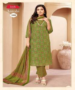 Costume Anarkali avec coupe moderne et bordure en velours Georgette à la mode Office Wear Kurti Set with Stylish Striped - Product Image 1