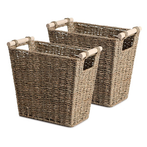 Brochure magazine organizer seagrass newspaper holder basket for office home storage & decoration - Product Image 1