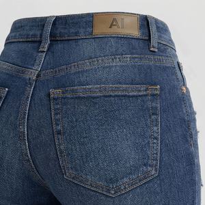 Pantalones Vaqueros de Mezclilla Ajustados Destruidos para Mujer, Color Personalizado de Alta Calidad al por Mayor, Pantalones de Cintura Alta, Ropa Elegante de Primera Calidad - Product Image 5