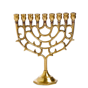 Traditional 7 Branch Menorah Candelabra Elegant <b>Brass</b> <b>Candlestick</b> Holder With Gold Finish For Hanukkah Shabbat And Home Decor - Product Image 3