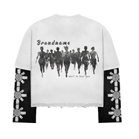 T-shirts décontractés pour hommes à manches longues, col rond, 100% coton, double couche, séchage rapide, respirants, coupe ample et épaisse, style vintage