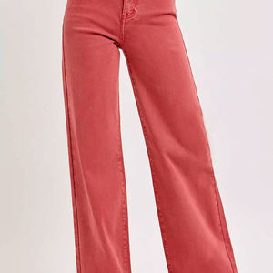 Loose Fit Casual High Waist <b>Stretch</b> Jeans Customized Streetwear Casual Wide Leg Ladies Baggy Pants - Product Image 5