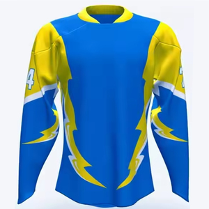 Camisetas de Hockey Personalizadas de Fábrica, Sublimación, Transpirables, de Secado Rápido, 100% Poliéster, para Práctica de Hockey sobre Hielo - Product Image 1