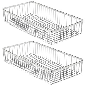 Panier de rangement de cuisine en métal de haute qualité en forme de rectangle avec revêtement en poudre noire organisateur attrayant à vendre - Product Image 2