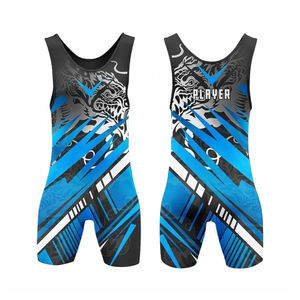 Own Design Sublimated Stretch Front Wrestling Singlet Anti-Slip Grip Elastic Band Fight <b>Rash</b> <b>Guard</b> Quick Dry MMA BJJ Karate - Product Image 3