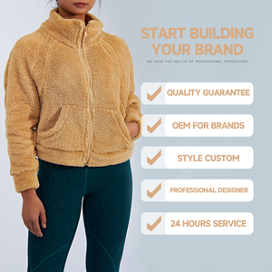 Custom logo Woman Casual Winter Warm Sherpa Fleece Stand Collar <b>Jacket</b> Customized Outdoor Warm Sherpa <b>Zipper</b> <b>Jacket</b> Women - Product Image 2