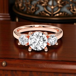 Vòng Cắt <span class=keywords><strong>3</strong></span>.00 Carat F-G/Vs Phòng Thí Nghiệm Grown Kim Cương Prong Set <span class=keywords><strong>3</strong></span> Đá Engagement Ring Made Trong Rắn Vàng Cho Phụ Nữ - Product Image 5