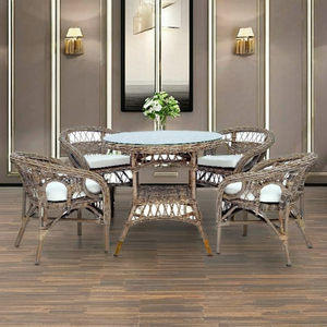 Juego de muebles de ratán cómodos Mandalino Kubu, sillón duradero y mesa de centro para comedores interiores y exteriores - Product Image 3