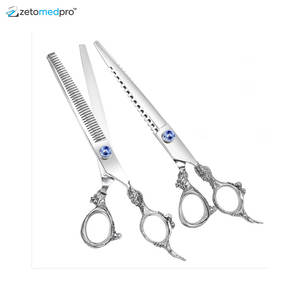 กรรไกรตัดผมสุดหรูประดับด้วยพลอยสีน้ำเงินสำหรับมืออาชีพ - Product Image 1