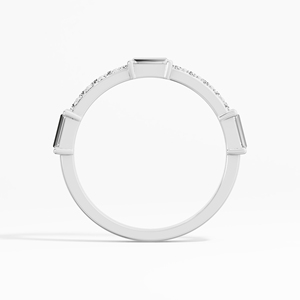 Anneaux de mariage et d'anniversaire pour femmes en or 14K 18K plaqué rhodium, baguette en diamant de laboratoire cultivé de 0,49 ct, VVS-VS - Product Image 4