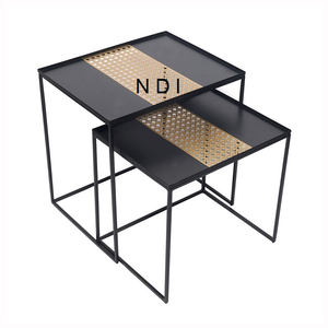 Plateau en verre avec finition nickelée brillante en acier inoxydable Table basse en aluminium Table décorative de meubles de qualité supérieure - Product Image 5