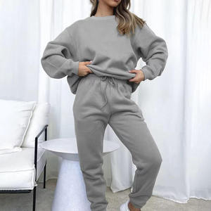 Femmes personnalisé poids lourd coton polaire surdimensionné goutte épaule pull sweat costume sérigraphie femmes survêtements - Product Image 6