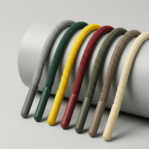 Cordón Trenzado de 8 Hilos Ecológico con Logotipo Personalizado |   100% Algodón, Acabado Encerado Opcional, Puntas con Aglet, Suministro al por Mayor OEM/ODM - Product Image 1