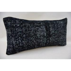 Noir Vintage Ikat Patchwork Laine Oreiller De Luxe 12x24 Pouces Carré Tissé Motif Portable Literie pour Salon et Chambre - Product Image 2