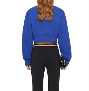 Chaqueta universitaria recortada para mujer más vendida con logotipo personalizado bordado OEM Letterman Style Streetwear - Product Image 4