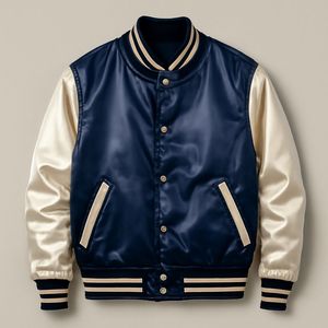 OEM Fabricant Blouson de baseball personnalisé de haute qualité avec manches en cuir brodé de chenille pour hommes Blouson universitaire Letterman - Product Image 4