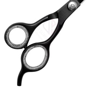 Tijeras de Peluquería Profesionales de Acero Inoxidable, Recubrimiento Negro Afilado, Tornillo de Tensión Ajustable, Reposamanos Fijo, para Diestros, Salón - Product Image 4