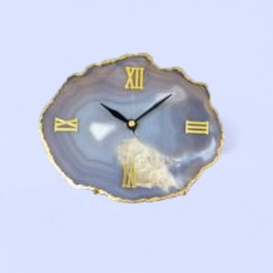 Montre faite à la main en pierre précieuse d'agate grise pierre semi-précieuse naturelle améthyste technique orgone montre pour la décoration de la maison - Product Image 2