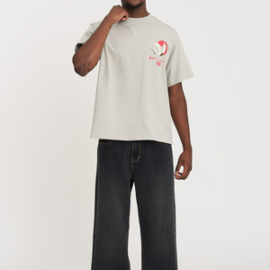 T-shirt en coton Asamizu Japanese Lager Print Streetwear, style boxy, imprimé, fabricant de vêtements, t-shirts personnalisés Y2K pour hommes - Product Image 5