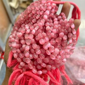 AAA Monalisa cuentas de vidrio ovaladas Rosa monalisha - Product Image 2