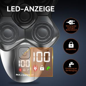 Rasoir électrique sans fil pour homme, utilisation humide et sèche, étanche IPX7, rasoir à barbe avec cinq lames, mini tondeuse à cheveux électrique, noir - Product Image 5
