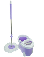 Balai serpillère magique avec tampon microfibre et seau rotatif 360/360, pour le nettoyage des sols