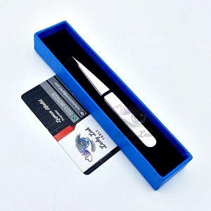 Abrazadera de Etiqueta Personalizada, Aplicador de Pestañas Puntiagudas, Extensión de Pestañas Blancas, Pinzas Inclinadas, Pinzas de Acero Inoxidable para Cejas - Product Image 6