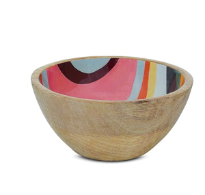 Bol en bois imprimé fantaisie bol durable décoratif fait à la main à la mode pour organisateur de cuisine au meilleur prix - Product Image 1