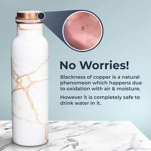 Bouteille de bien-être en cuivre pour un usage quotidien, bouteilles en cuivre anti-fuite Meenakari, 950 ml, cuivre pur - Product Image 5