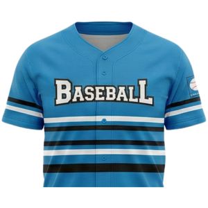 Maillot de baseball pour homme adulte en polyester 100% respirant à séchage rapide, col en V, imprimé sur mesure par sublimation, tissu uni de 300 grammes - Product Image 5