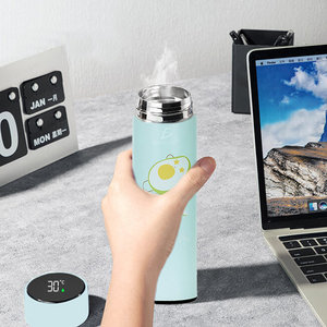 Thermos in Acciaio Inossidabile da 500ml/17oz con Design Cartoon e Display della Temperatura, Illustrazione Avocado, per Viaggi - Product Image 5