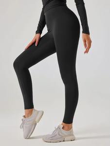 Custom Solid Plain Yoga Pants <b>Leggings</b> for Women High Quality Activewear Workout Elastic High Waist Stretchable Women <b>Leggings</b> - Product Image 5