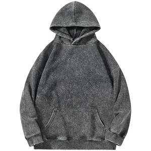 Custom Manufacturer Men's Winter Season Acid Wash Pullover Hoodie Wholesale Thick Heavyweight <b>Spray</b> Dyed Color Distressed 100% - Product Image 4
