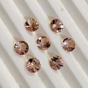 Piedra de morganita de melocotón Natural certificada por IGI de 6mm, piedra preciosa calibrada suelta de corte redondo brillante para la fabricación de colgantes de anillos de joyería - Product Image 2