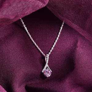 Colgantes de Plata de Ley 925 para Mujer y Niña, con Baño de Platino y Rodio, con Opciones de Zirconia, Moissanita y Diamantes en Oro Rosa - Product Image 2