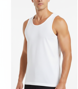 Classic Daily <b>White</b> Cotton <b>Vest</b> for <b>Men</b> Sleeveless Lightweight Breathable Stretch Comfort Apparel - Product Image 6