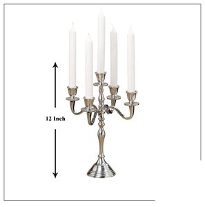 High Quality Metal Silver Color Handmade <b>Candelabra</b> Newest Design Customized Size Centerpieces Home Valentine'S Day - Product Image 3