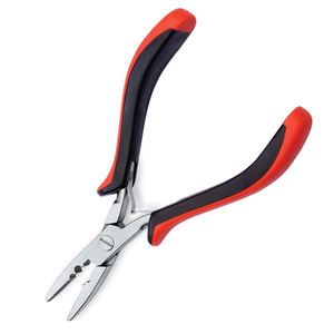 Alicates para extensiones de cabello con 3 agujeros, alicates con mango de goma rojo y negro para extensiones de cabello, alicates para cabello multiusos - Product Image 2