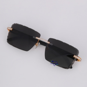 Lunettes de soleil en diamant Moissanite pour hommes et femmes, sans monture, dégradées, tendance, de haute qualité, vente en gros - Product Image 6
