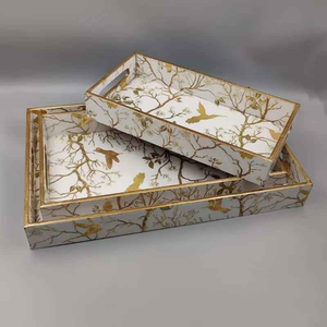 Plateau rectangulaire personnalisé en MDF de qualité supérieure, fait à la main, finition polie, écologique, pour ustensiles de cuisine par Crescent Crafts - Product Image 3