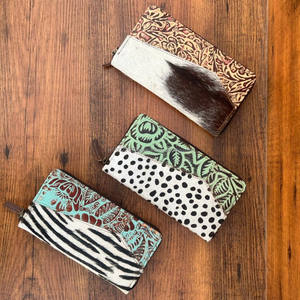 Nuevo diseño occidental en relieve Animal estampado piel cuero carteras elegante hecho a mano tallado cuero teléfono casos lujo mujeres embragues - Product Image 3