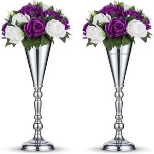 Elegante arreglo de flores, jarrón de Metal, centro de mesa, soporte de flores con acabado dorado para decoración de bodas y Navidad - Product Image 3