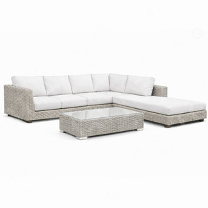 Ensemble <span class=keywords><strong>de</strong></span> canapés sectionnels extérieurs en forme <span class=keywords><strong>de</strong></span> L <span class=keywords><strong>haut</strong></span> <span class=keywords><strong>de</strong></span> <span class=keywords><strong>gamme</strong></span> meubles <span class=keywords><strong>de</strong></span> patio confortables pour hôtels villas salons - Product Image 4