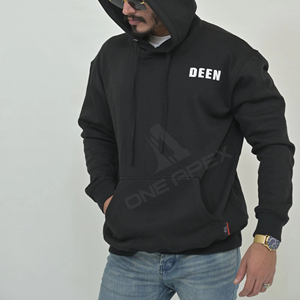 Venta al por mayor invierno 100% algodón pulóver Sudadera con capucha para los hombres forrado lavado Sudadera con capucha para Puff estampado estilo barato - Product Image 6